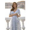 těhotenské a kojicí šaty ivorie modro bílé