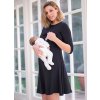 Těhotenské a kojící šaty 3v1 Una černé (Velikost 2XL)