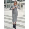 svetrové kojicí šaty šedé žebrované