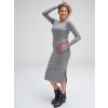 těhotenské a kojici svetrové šaty šedé