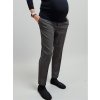 Společenské těhotenské kalhoty šedé melange