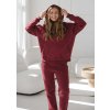 oversize těhotenská a kojicí mikina burgundy zateplená