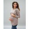 těhotenský svetr 3v1 světle hnědý taupe melange