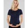 těhotenské tričko tmavě modré s puntíky