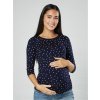 těhotenské a kojicí tričko modré s puntíky