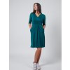 Těhotenské a kojicí šaty s kapsami tmavě tyrkysové