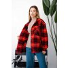 kostkovaná těhotenská košile teplá červená