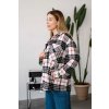 teplá těhotenská košile černo bílá kostkovaná