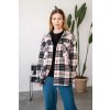 teplá těhotenská košile oversize černo bílá kostkovaná