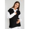 Pletený těhotenský svetr s košilí 2v1 černý