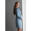 Těhotenské a kojicí šaty modré dlouhý rukáv