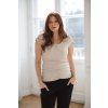 Těhotenské a kojicí tričko latté melange krátký rukáv