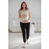 Žebrované těhotenské tričko latté melange