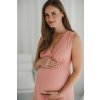 těhotenská a kojicí noční košilka na ramínka herbal rose