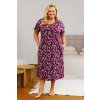 Dlouhá těhotenská košile 2v1 fialová s lítky