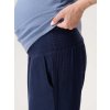 těhotenské kalhoty z mušelínu modré volné