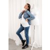 Těhotenská košile s dlouhým rukávem džínová