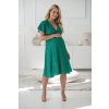 Těhotenské zavinovací šaty zelené s puntíky