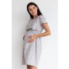 Těhotenské a kojicí šaty šedé s bílými tečkami