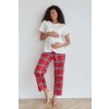 Těhotenské pyžamo bílo červené dvojdílné