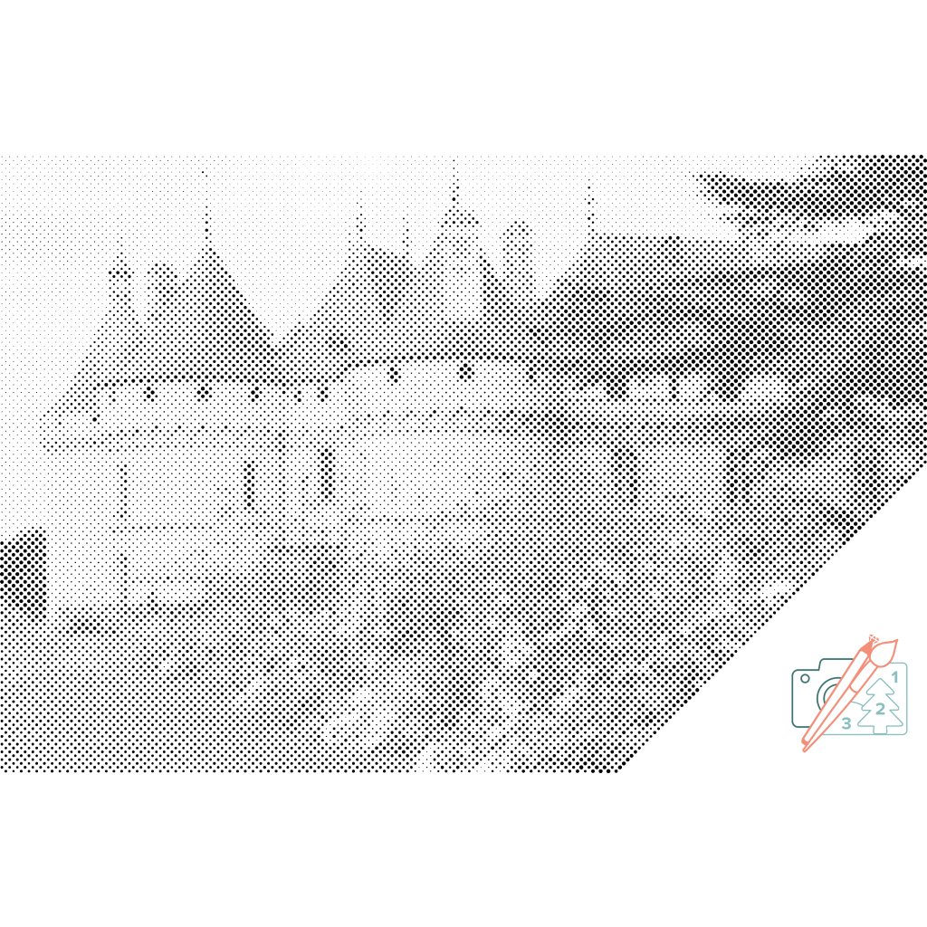 Punktmalerei - Schloss Loiretal