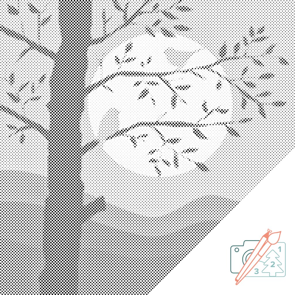 Punktmalerei - Vogel-Silhouette