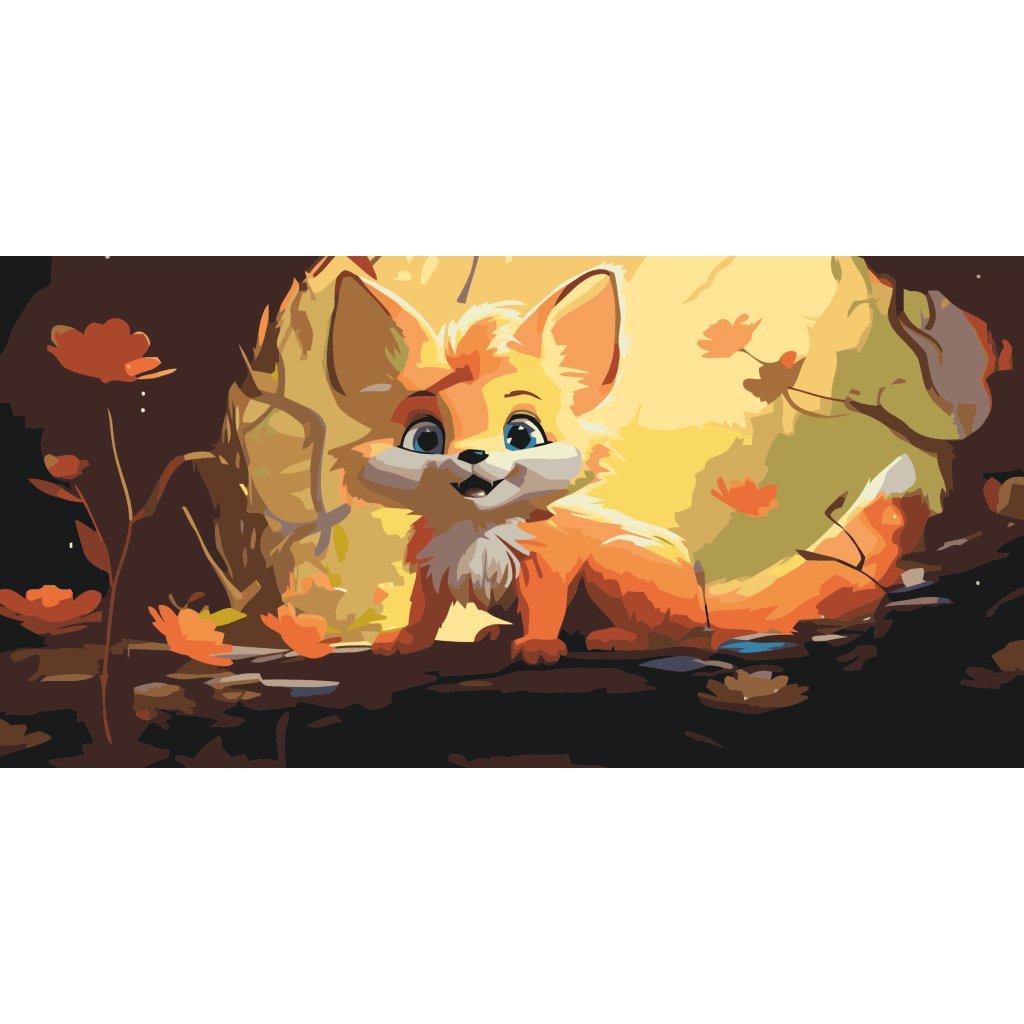 Malen nach Zahlen - Fuchs im Wald 