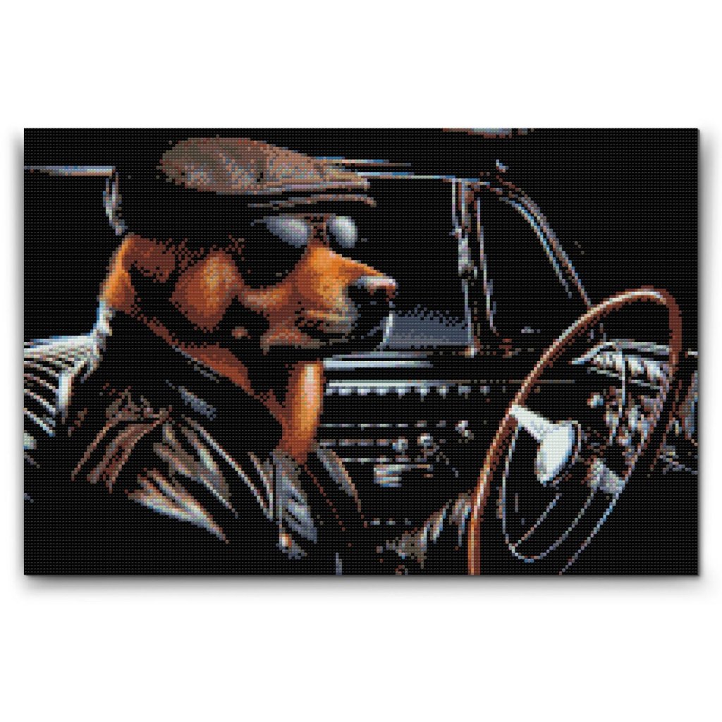 M2_Diamond_painting_-_Hund_in_einem_schwarzen_Cabrio