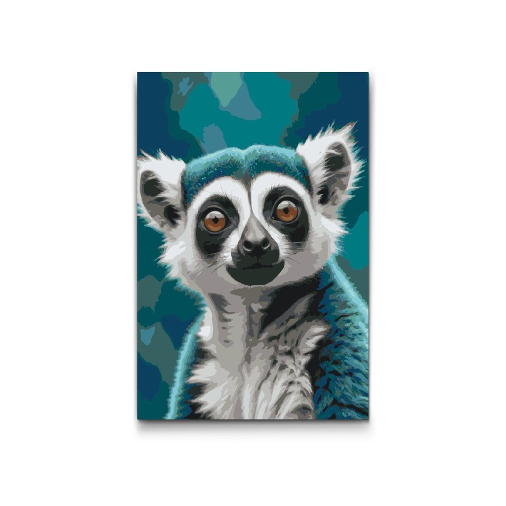 M2_Malen_nach_Zahlen_-_Lemur_in_dunklen_Türkistönen