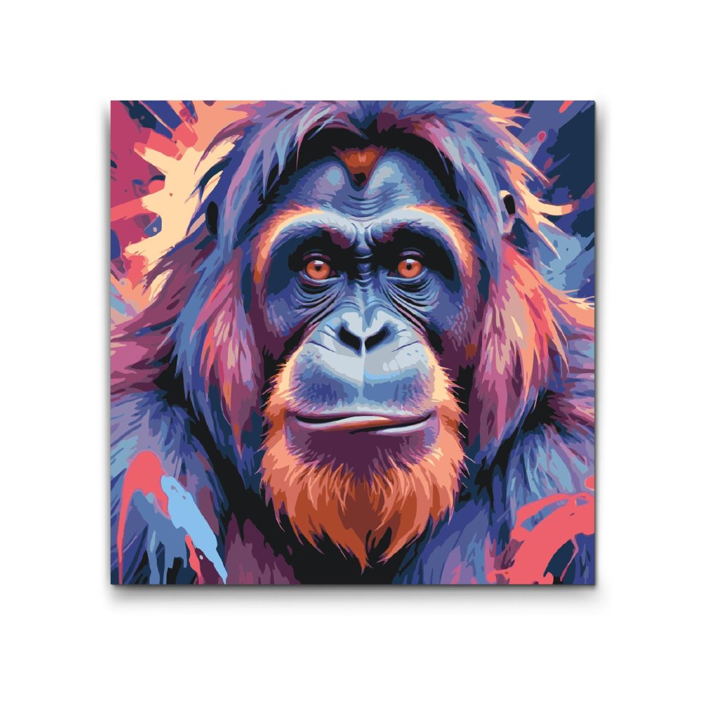 M2_Malen_nach_Zahlen_-_Orang-Utan_in_Rot-_und_Blautönen