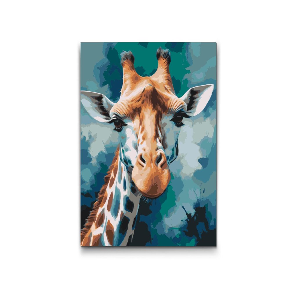 M2_Malen_nach_Zahlen_-_Giraffe_in_dunklen_Türkistönen