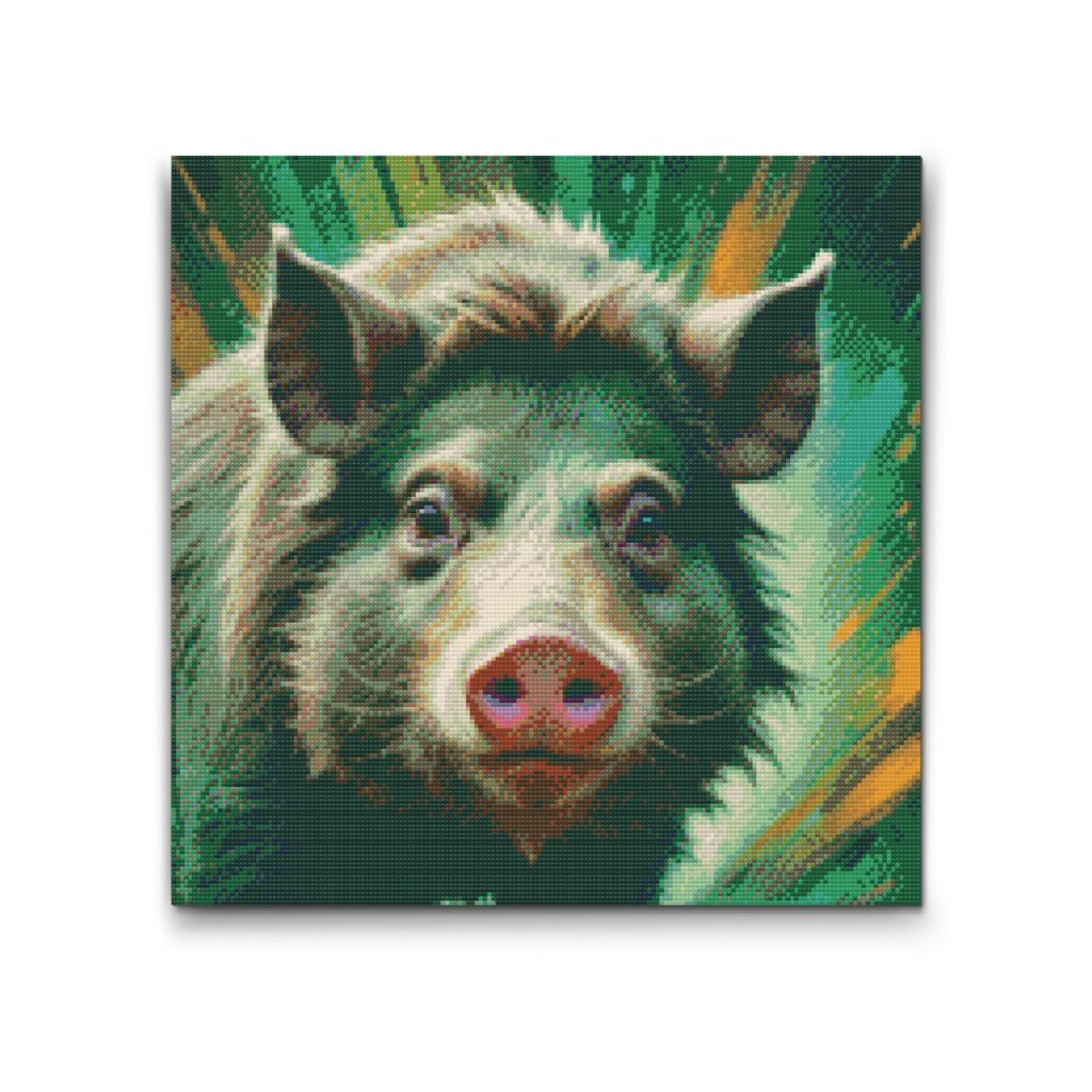 M2_Diamond_painting_-_Wildschwein_in_gedeckten_Grüntönen