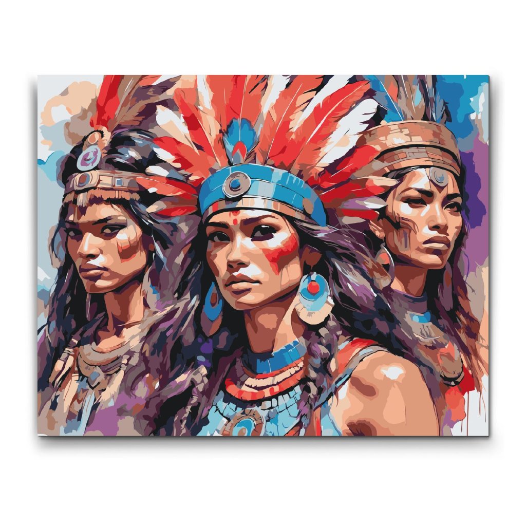 M2_Malen_nach_Zahlen_-_Drei_schöne_Indianerfrauen