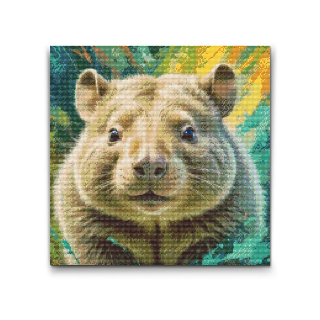 M2_Diamond_painting_-_Wombat_in_gedeckten_Grüntönen