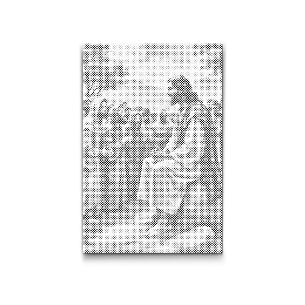 M2_Punktmalerei_-_Die_Predigt_Jesu_im_Wald