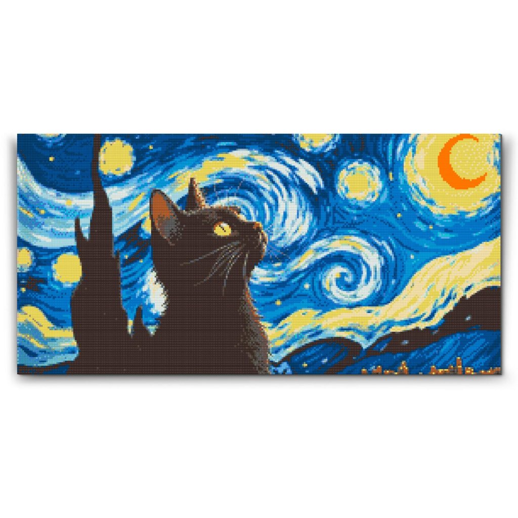 M2_Diamond_painting_-_Vincent_Van_Gogh_-_Sternenklare_Nacht_und_die_Katze