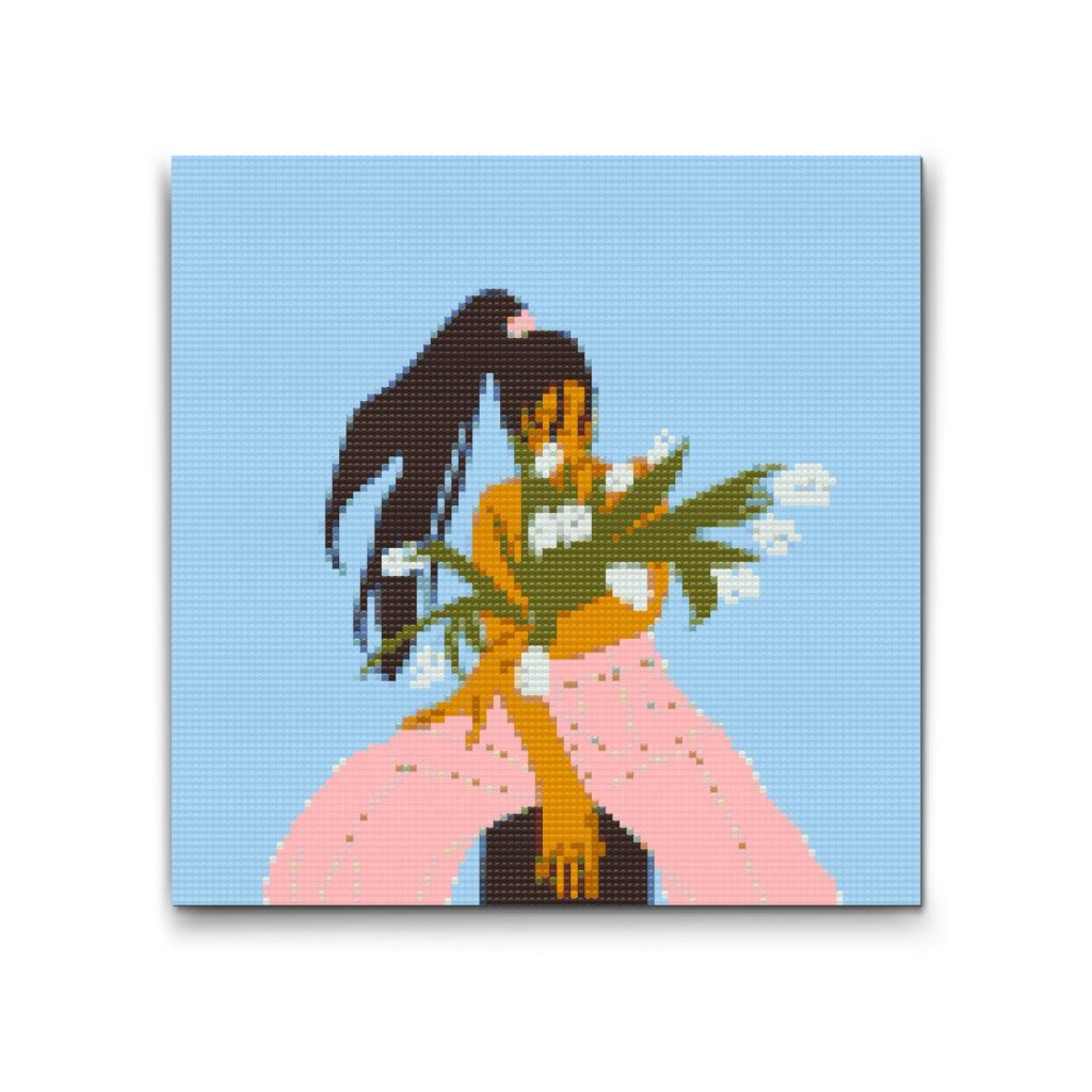 M2_Diamond_painting_-_Illustration_-_Frau_mit_Tulpen
