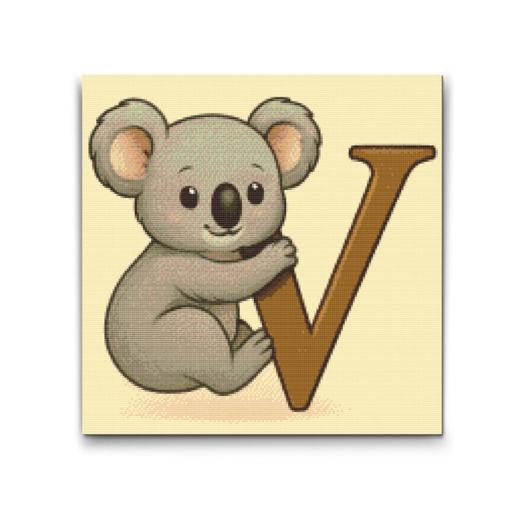 M2_Diamond_Painting_-_Buchstabe_V_–_Mit_einem_Tier