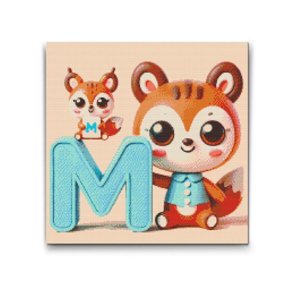 M2_Diamond_Painting_-_Buchstabe_M_–_Mit_einem_Tier