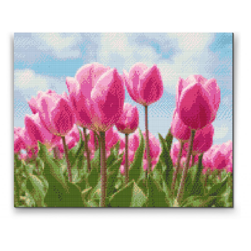 Diamond painting - Rosa Tulpen