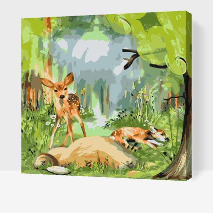 Malen nach Zahlen - Rehwild im Wald