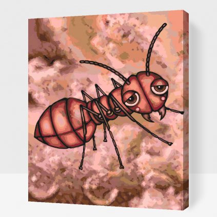 Malen nach Zahlen - Ameise mit roten Wangen