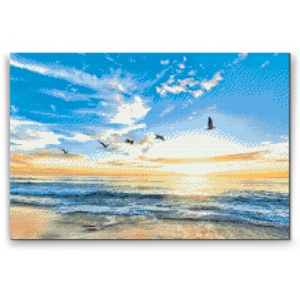 Diamond Painting - Vögel fliegen über das Meer