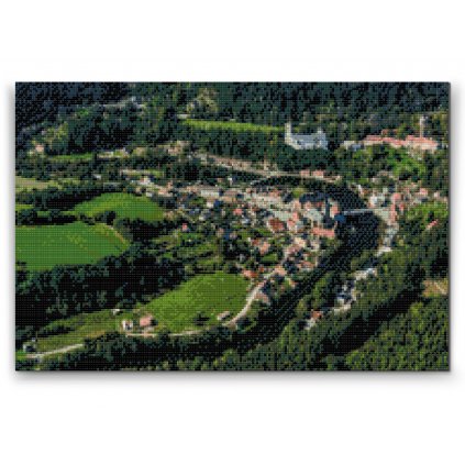 Diamond Painting - Blick auf die Burg Rozmberk