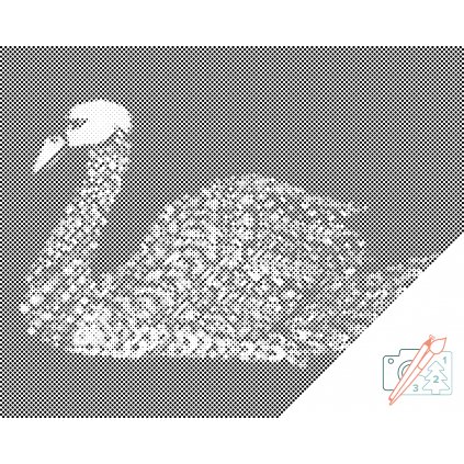 Punktmalerei - Mandala-Schwan