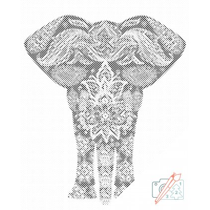 Punktmalerei - Mandala- Elefant