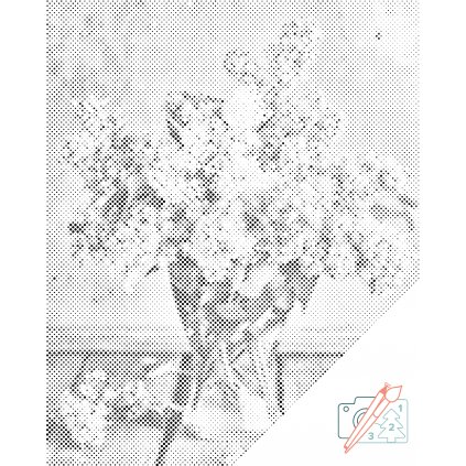 Punktmalerei - Flieder in einer Vase