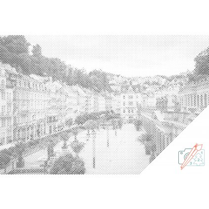 Punktmalerei - Promenade in Karlsbad
