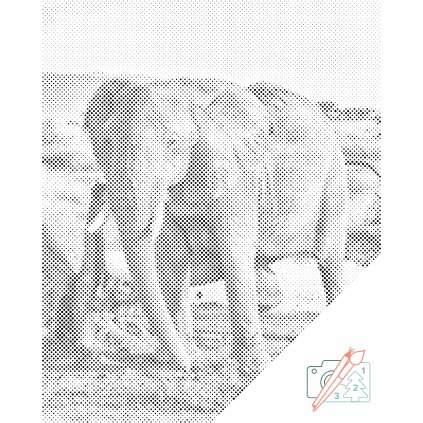 Punktmalerei - Safari - Elefant