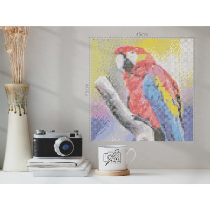 Bügelperlen - Ara-Papagei